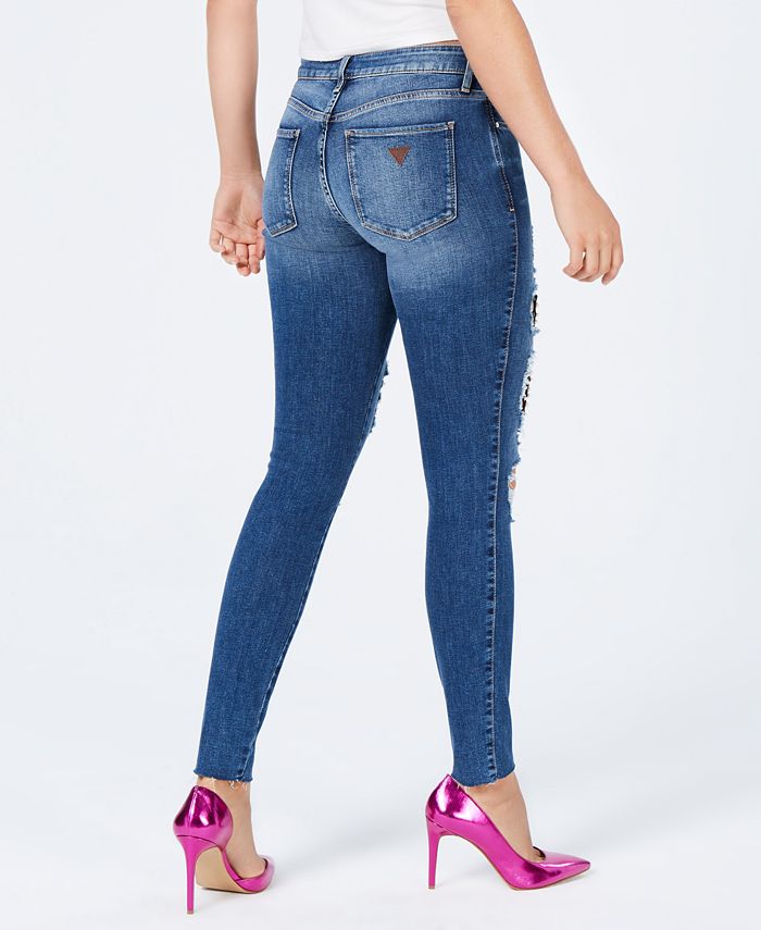 GUESS Ripped MeshInset Jeans Macy's
