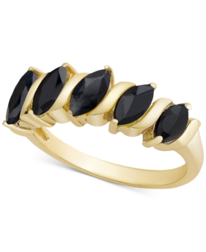 image of Multi-Gemstone Marquise Band (1-1/10 ct. t.w.) in 18k Gold-Plated Sterling Silver (Also Available in Emerald, Ruby or Sapphire)