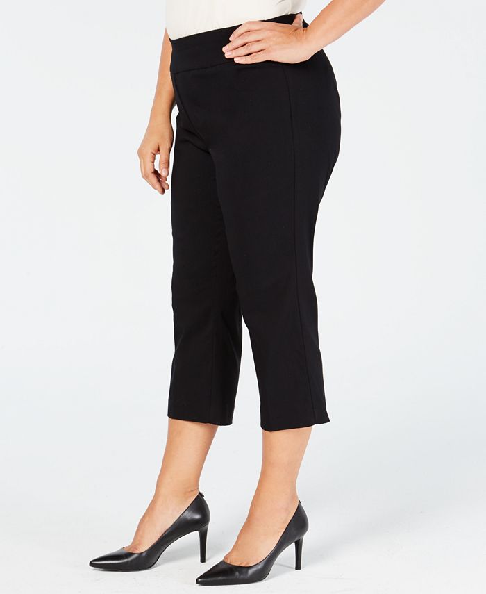 Alfani Plus Size Tummy Control Capri Pants Created For Macy S And Reviews Pants And Capris Plus