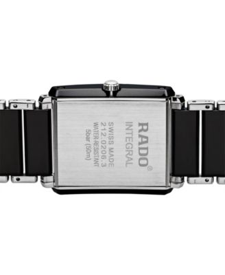 Unisex Swiss Integral Diamond Accent Black Ceramic and Stainless Steel Bracelet Watch 31mm R20206712