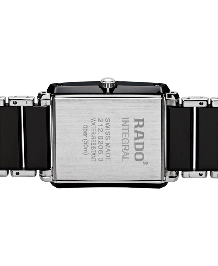 Rado - Men's Swiss Integral Diamond Accent Black Ceramic and Stainless Steel Bracelet Watch 31mm R20206712