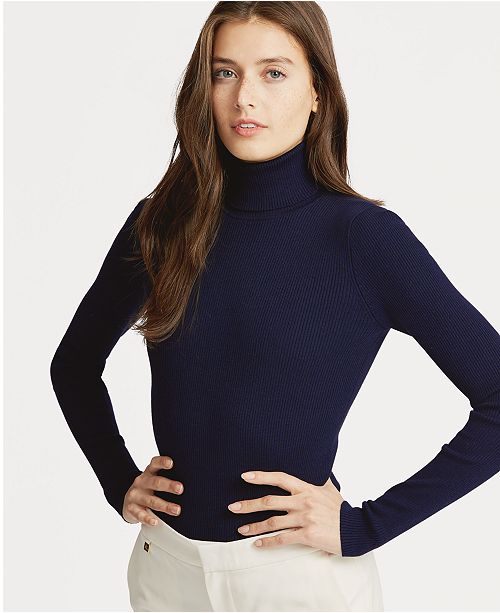 Lauren Ralph Lauren Ribbed Turtleneck Sweater - Sweaters - Women - Macy's