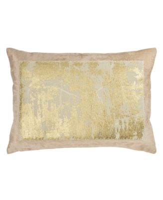 Michael Aram Linen Distressed Metallic Lace Pillow - Macy's