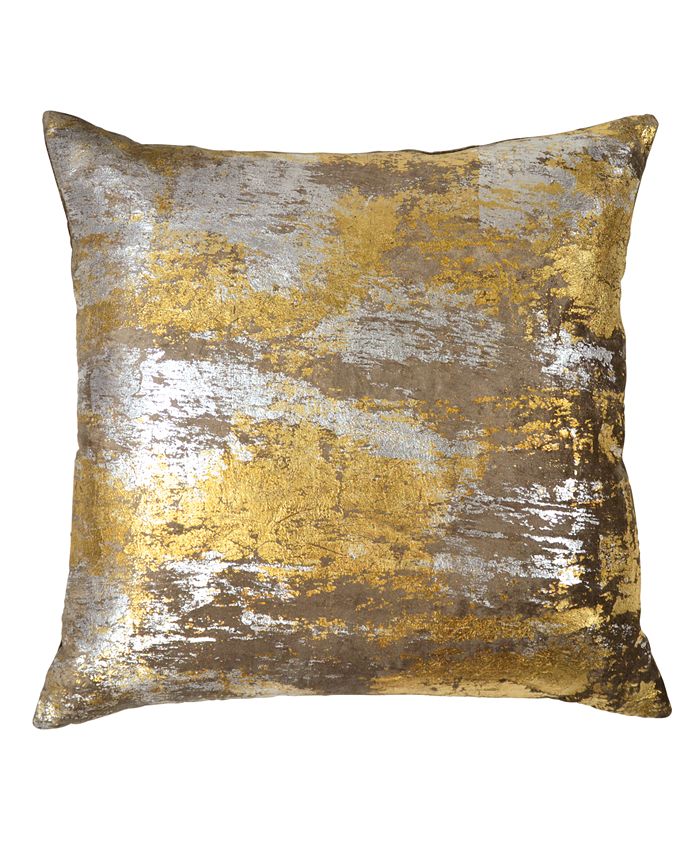 Michael Aram Silver Distressed Metallic Velvet Print Pillow Macy s