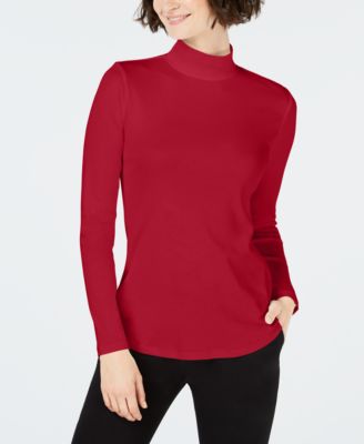 petite mock turtleneck tops