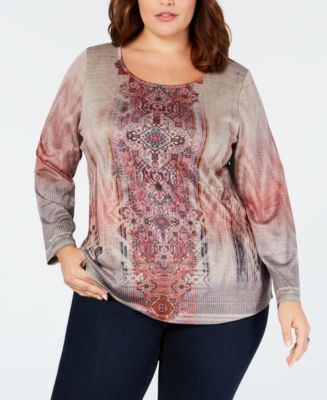 macy's style & co plus size tops