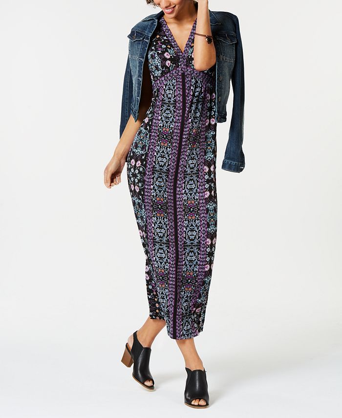 Style & Co Printed VNeck Maxi Dress, Created for Macy's Macy's