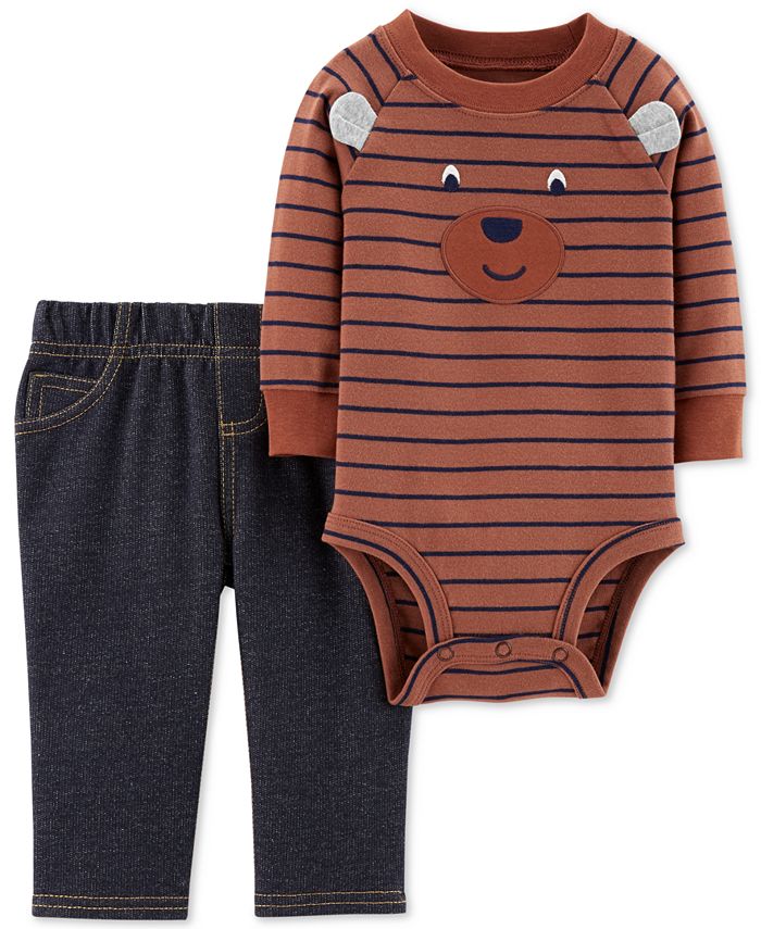 Carter's Baby Boys 2-Pc. Cotton Striped Bodysuit & Pants Set - Macy's