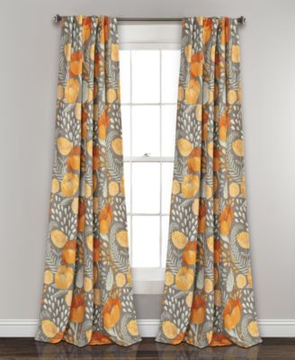 Lush Décor Poppy Garden 52" X 84" Floral Curtain Set - Macy's