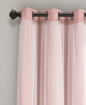 Lush Decor Grommet sheer curtains with room darkening lining, pair