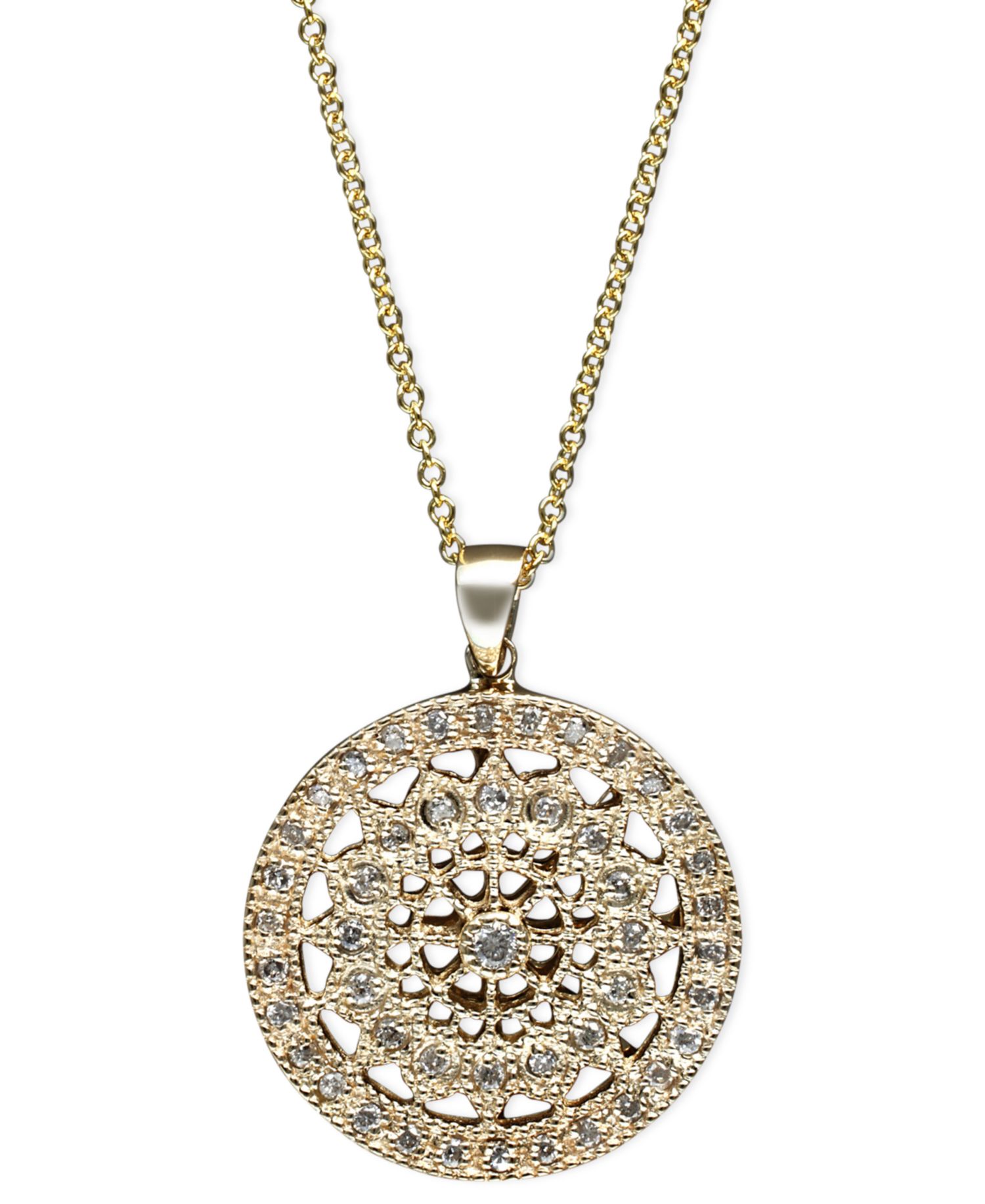 EFFY® Diamond Disc Pendant Necklace (1/4 ct. t.w.) in 14k White, Rose, or Yellow Gold