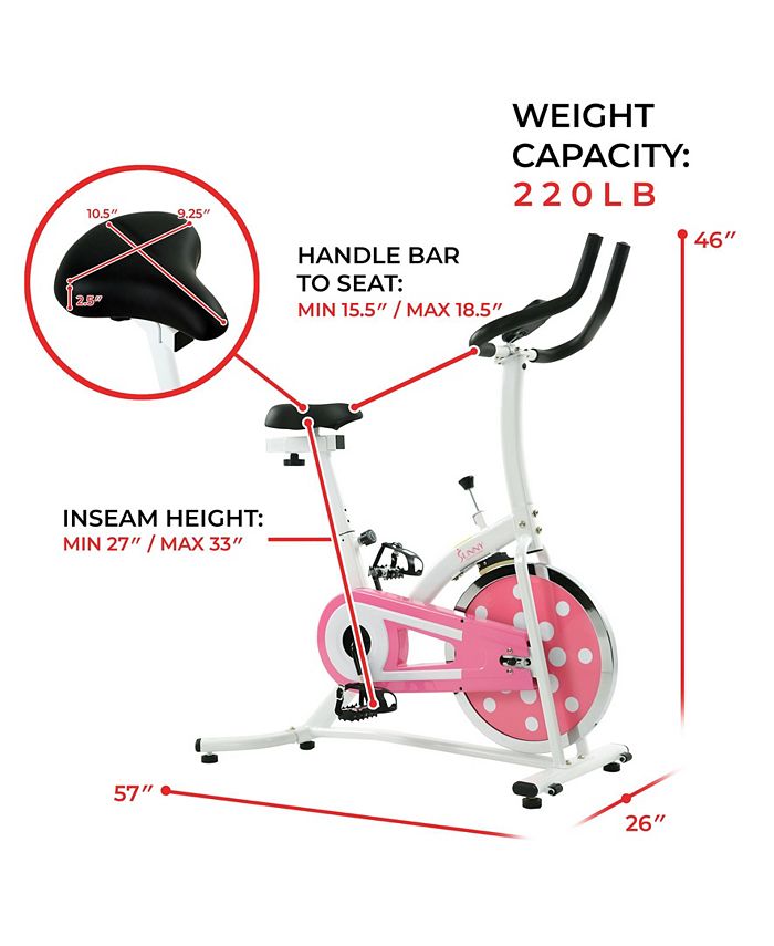 Pink chain drive indoor cycling trainer exercise bike clearance