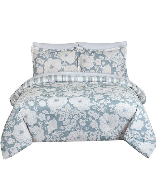 Nouvelle Home Chambray Floral Full Queen Duvet Set Reviews