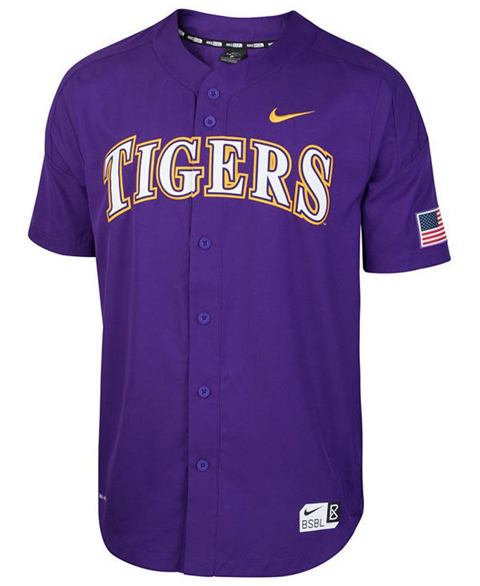 Nike Men's LSU Tigers Full-Button Vapor Elite Baseball Jersey - Macy's