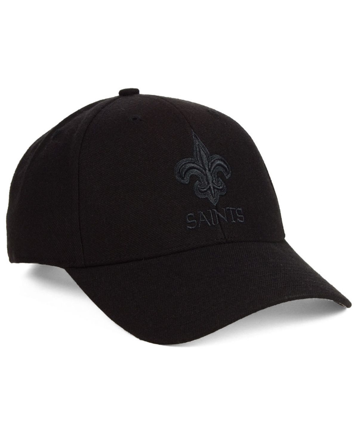 47 Brand New Orleans Saints Black & Black Mvp Strapback Cap In Black,black