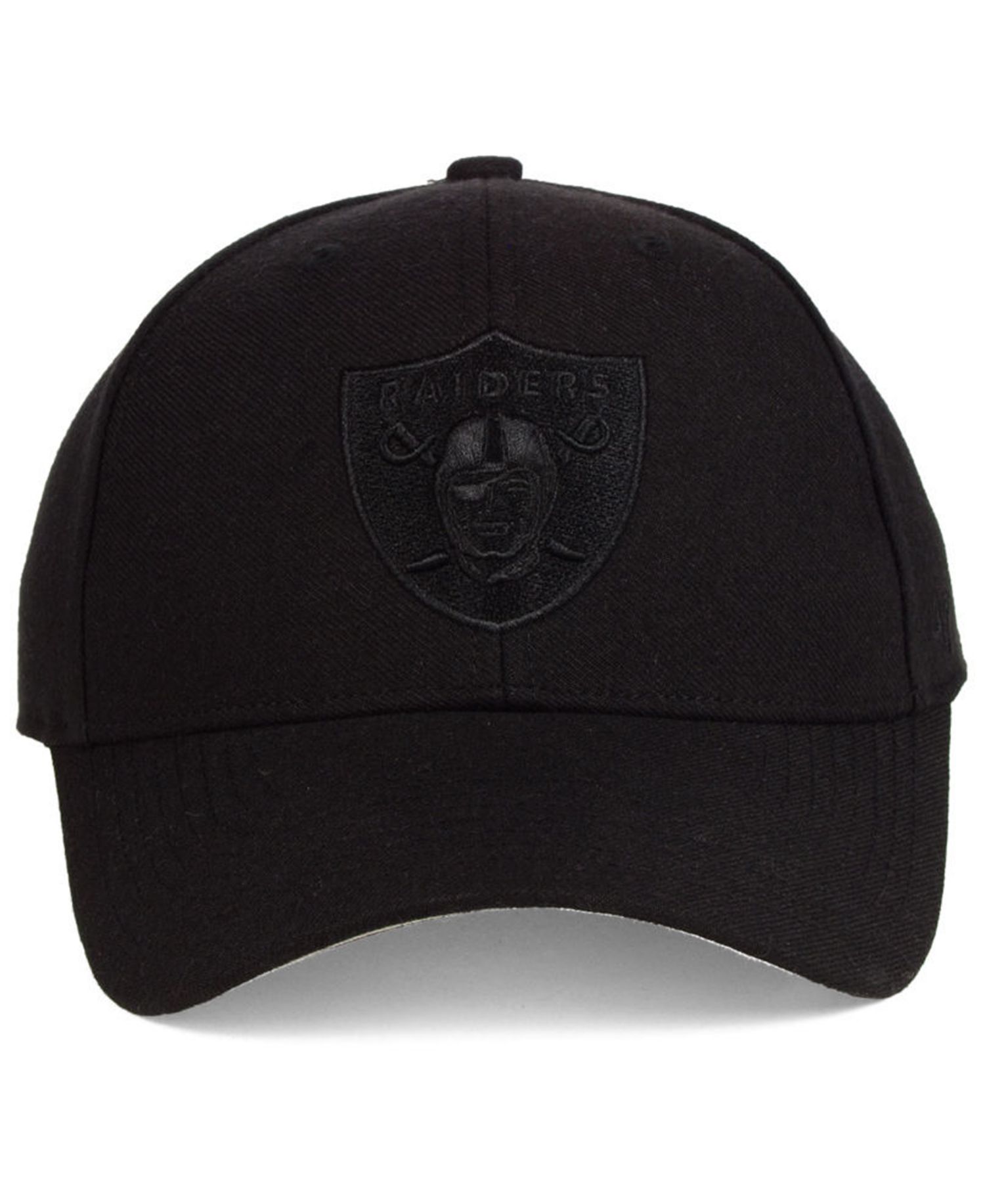Las Vegas Raiders Black & Black MVP Strapback Cap