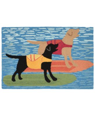 Liora Manne Front Porch Indoor/Outdoor Surfboard Dogs Ocean 2' x 3 ...