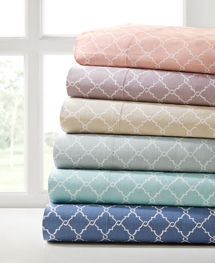 Madison Park Fretwork 4PC Queen Cotton Sheet Set Macy's