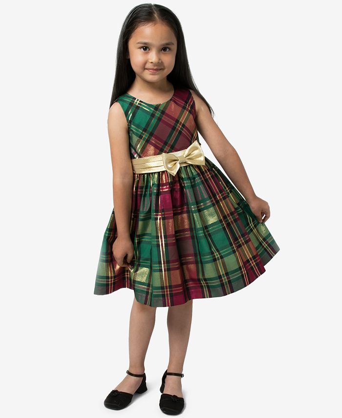 Bonnie jean metallic plaid on sale dress