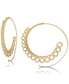 Gold-Tone 2-1/4" Spiral Large Hoop Earrings 