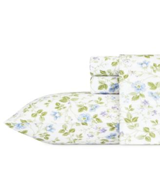 Shop Laura Ashley Spring Bloom Sheet Sets In Periwinkle