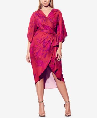 plus size silk wrap dress