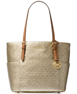 MICHAEL Michael Kors Metallic Signature Jet Set Travel Tote