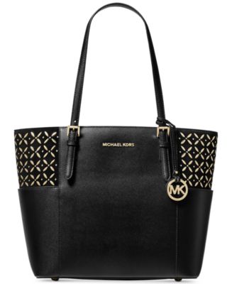 Michael michael kors suede 2024 jet set travel tote