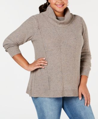 Belldini - Plus Size Turtleneck Tunic Sweater
