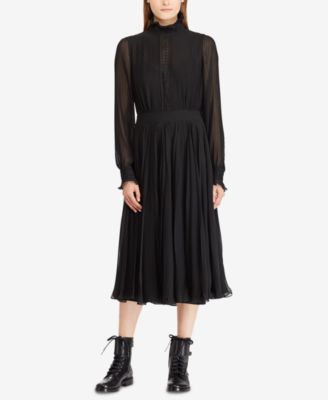 ralph lauren pleated georgette dress