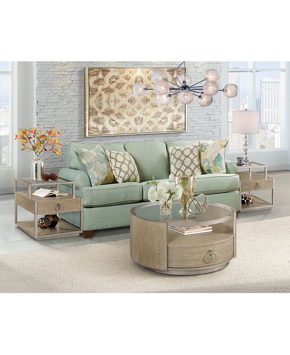 Furniture Esme Round Coffee Table & Reviews Furniture Macy's