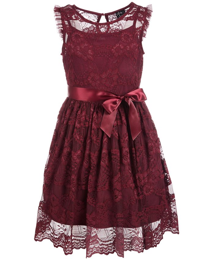 Macy's pink lace dress 2025