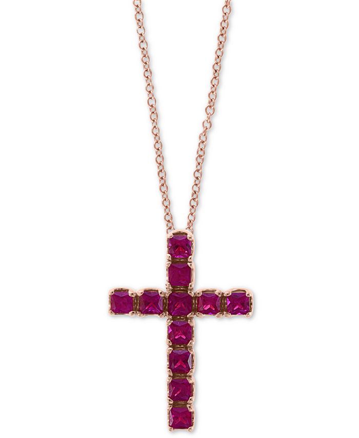 Ruby cross necklace clearance