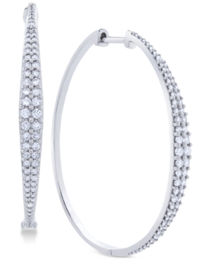 image of Diamond Graduated Hoop Earrings (1 ct. t.w.) in 14k White Gold
