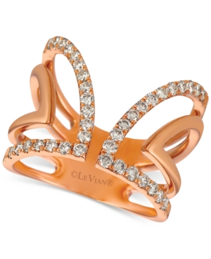 image of Le Vian Nude Diamonds Openwork Statement Ring (3/4 ct. t.w.) in 14k Rose Gold