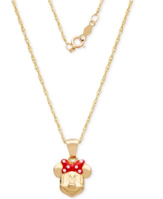 disney's minnie mouse 10k gold pendant necklace