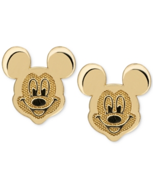 image of Disney Children-s Mickey Mouse Head Stud Earrings in 14k Gold