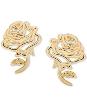 image of Disney Children-s Belle Rose Stud Earrings in 14k Gold