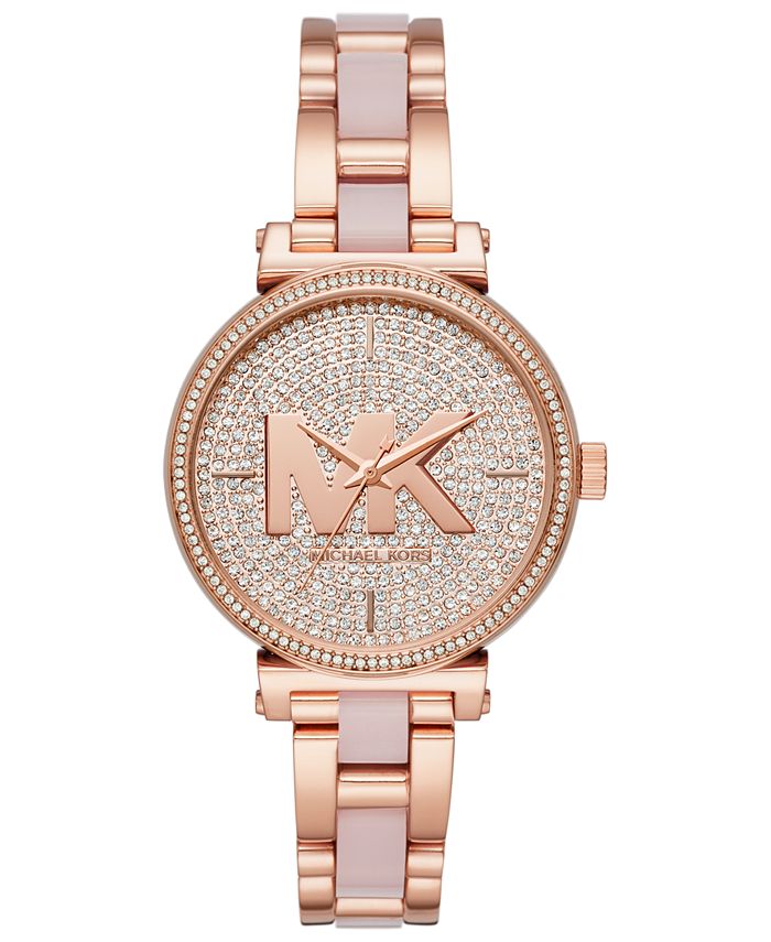 Michael Kors Women's Sofie Rose Gold-Tone Stainless Steel and Blush Acetate  Bracelet Watch 36mm & Reviews - All Watches - Jewelry & Watches - Macy's