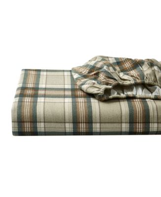 Eddie Bauer Edgewood Twin XL Plaid Pine Flannel Sheet Set - Macy's