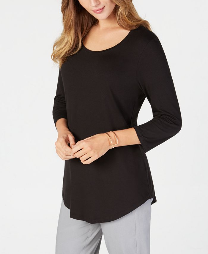 JM Collection 3/4-Sleeve Solid Tunic Top, Created for Macy's - Macy's