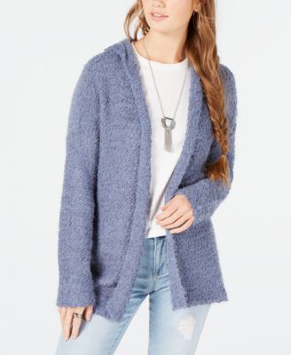Say What? - Juniors' Open-Front Hoodie Cardigan Sweater
