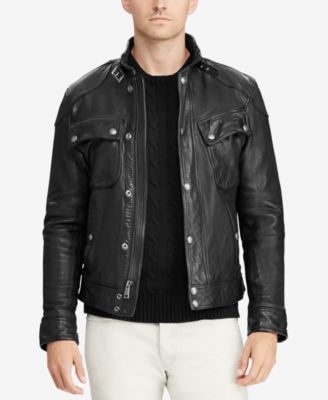 polo ralph lauren leather biker jacket