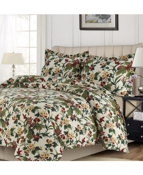 Tribeca Living Madrid Printed Oversized King Duvet Cover Set