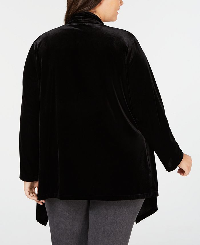 Calvin Klein Plus Size Velvet Draped Jacket - Macy's