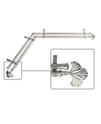 Rod Desyne - Fortune Double Corner Curtain Rod 13or16 inch dia 48-84 inch - Satin Nickel