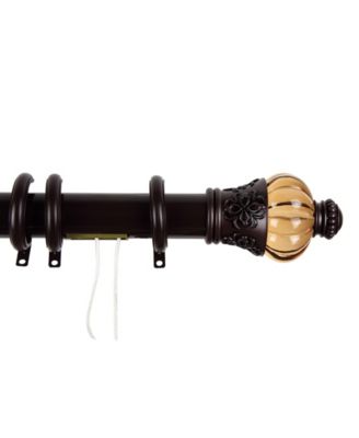 Rod Desyne - Royal Decorative Traverse Rod wor Rings 66"- 120" - Cocoa