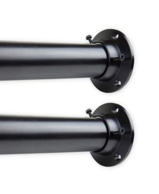 Rod Desyne - 1.5" Adjustabe Closet Rod 48-84 inch and Socket Set - Black