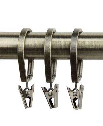 Rod Desyne 10-Pack 1-in Satin Nickel Steel Curtain Ring with Clip at