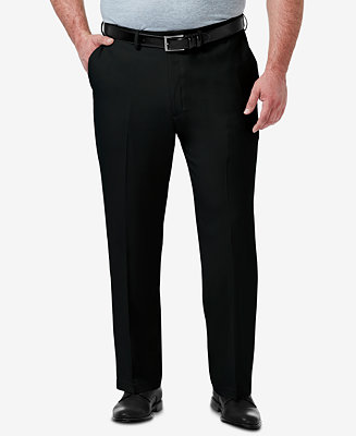 Haggar Premium Confort Robe Pantalon étendre Taille STRETCH CLASSIC FIT plissé bleu marine 